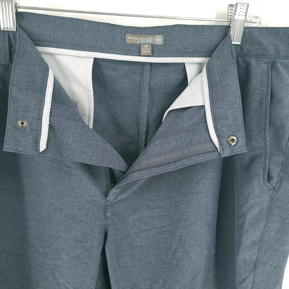 Peter Millar Crown Sport Shorts Mens 38 Gray Golf Performance Stretch - Picture 7 of 10